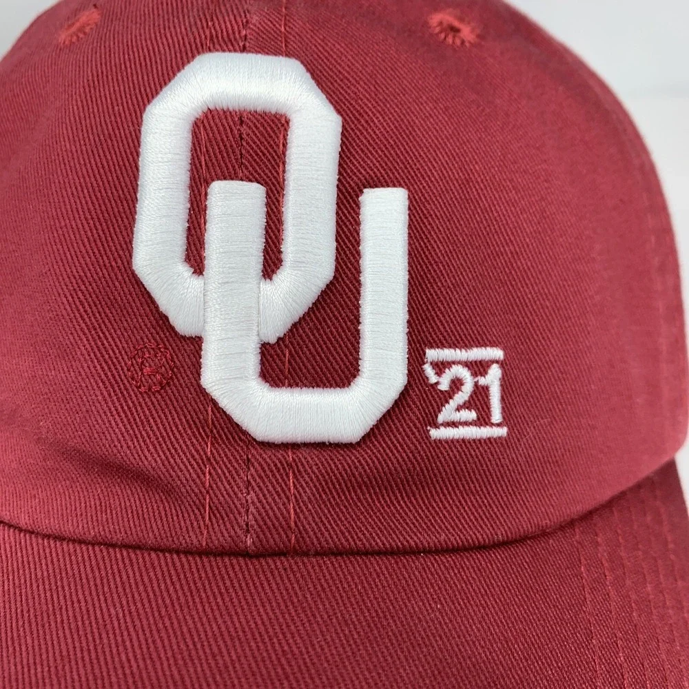 Oklahoma Sooners OU '21 Crimson Hat Adjustable Strapback Baseball Cap Outdoor